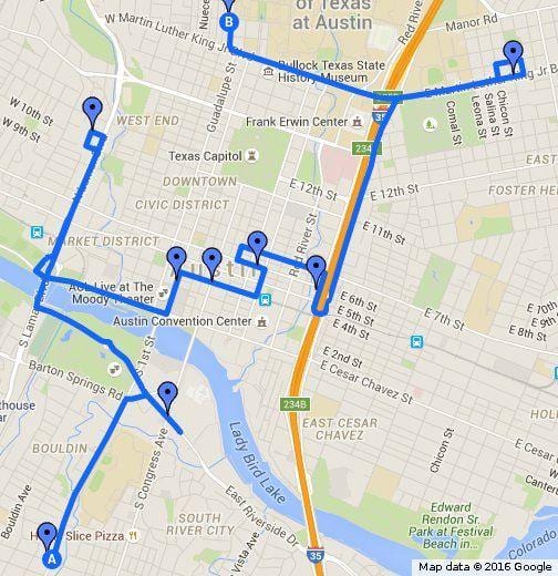 mapa Austin freski