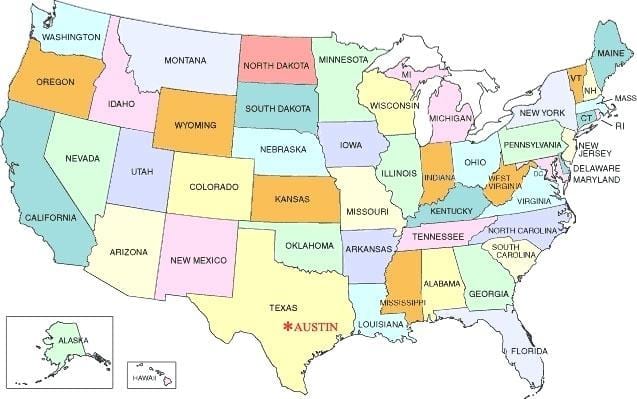 Austin na mapie USA