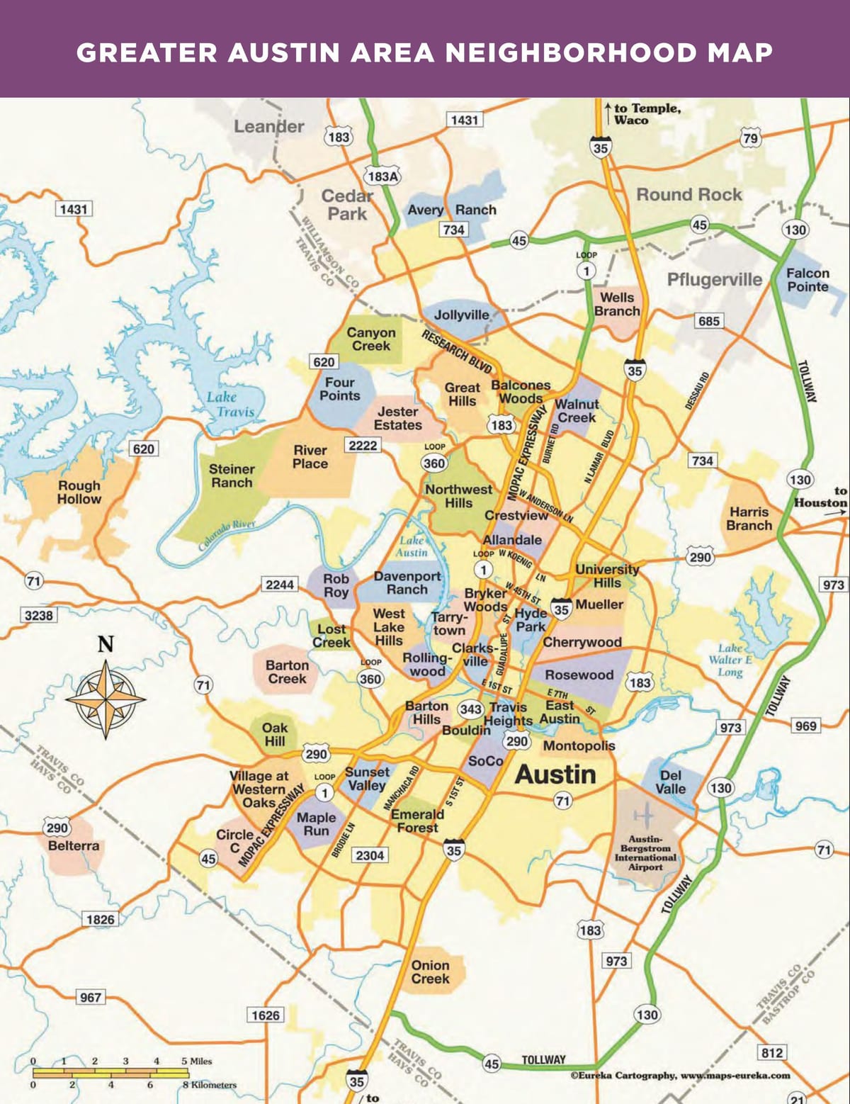 mapa dzielnicy Austin